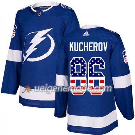 Herren Eishockey Tampa Bay Lightning Trikot Nikita Kucherov 86 Adidas 2017-2018 Blue USA Flag Fashion Authentic